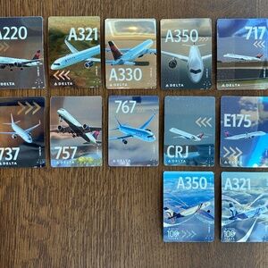 Set of 12 Delta Air Lines Trading Cards 2025 Series Including 100th Anniversary